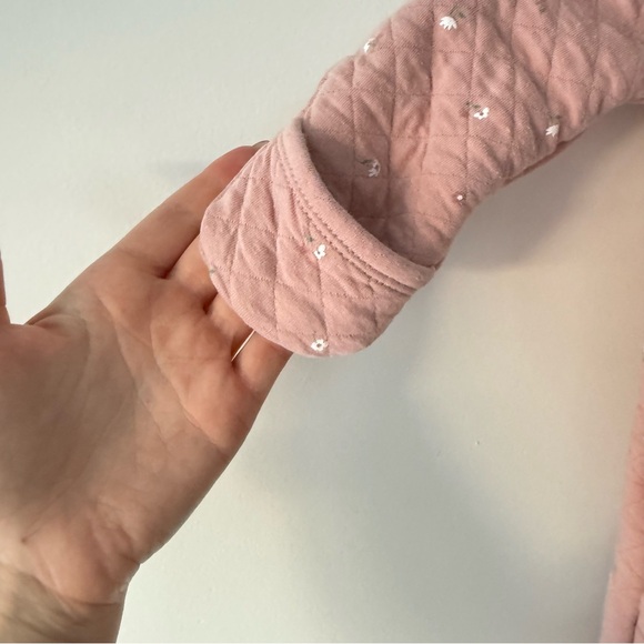 Carter's Soft Blush Pink Floral Quilted One Piece Bunting 6 Months - Picture 6 of 9